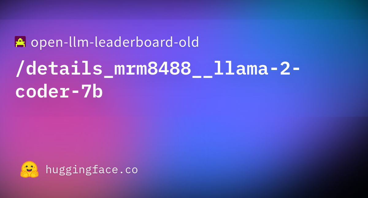 Open Llm Leaderboard Details Mrm Llama Coder B At Main