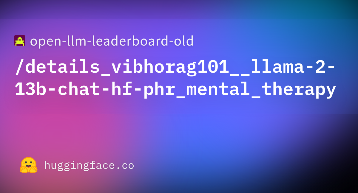 Open Llm Leaderboard Details Vibhorag101 Llama 2 13b Chat Hf Phr