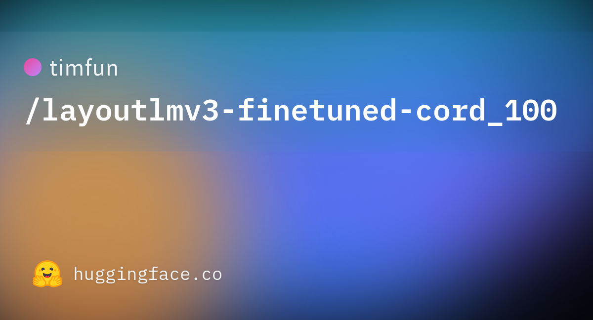 Timfun Layoutlmv3 Finetuned Cord 100 Hugging Face