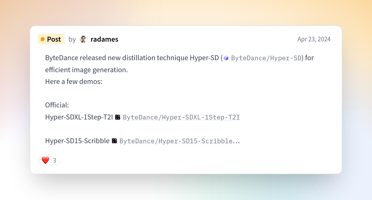 Radames On Hugging Face ByteDance Released New Distillation