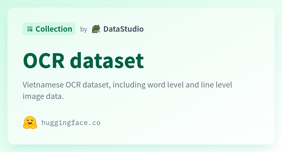 OCR dataset - a DataStudio Collection