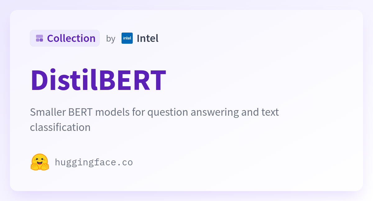 DistilBERT - A Intel Collection