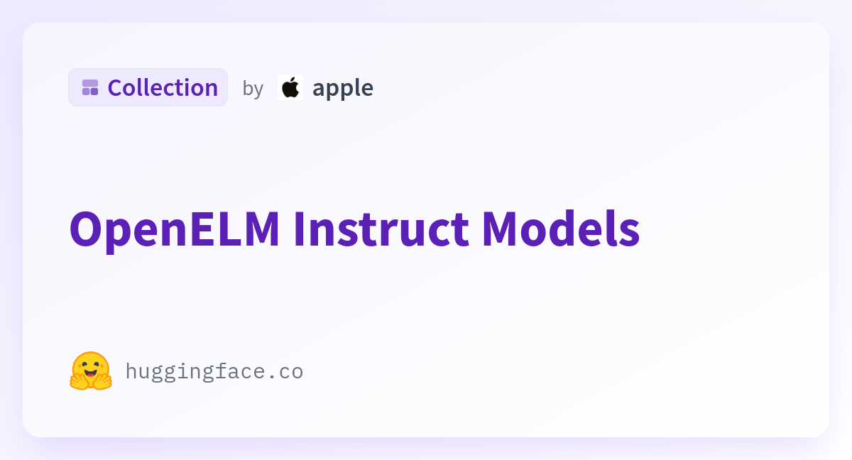OpenELM Instruct Models - a apple Collection