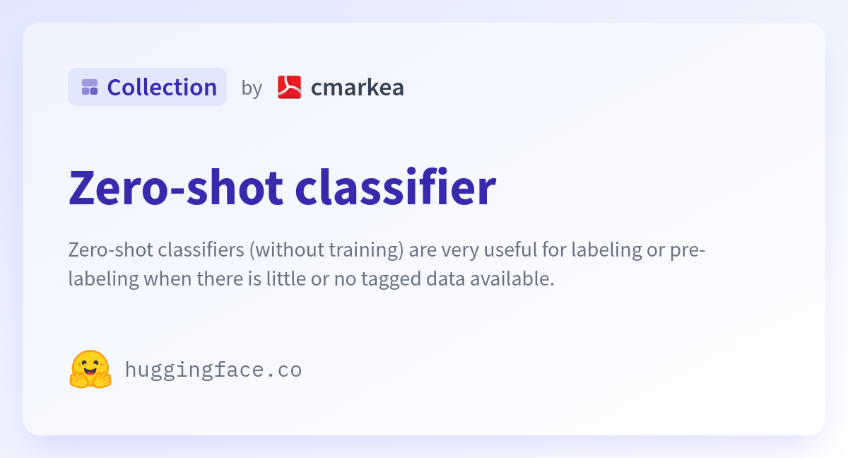 Zero shot classifier a cmarkea collection