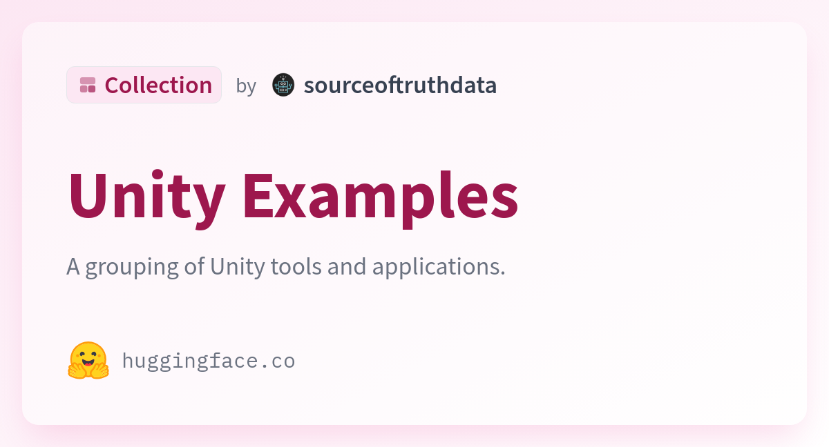 Unity Examples - a sourceoftruthdata Collection