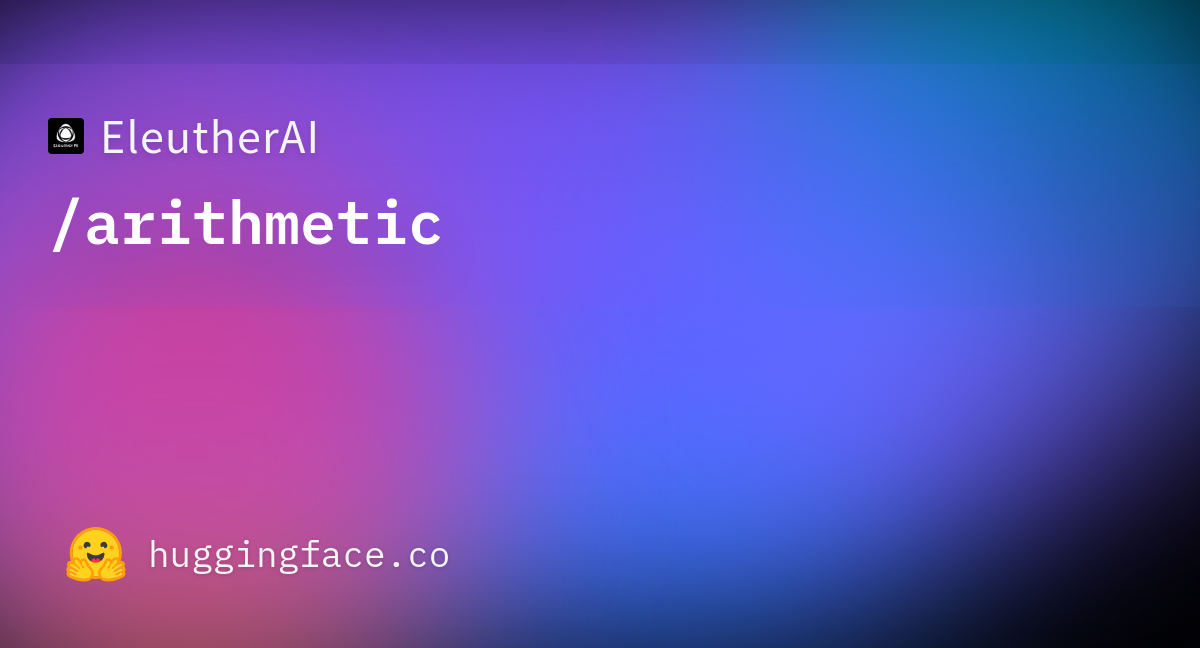 Eleutherai arithmetic datasets at hugging face