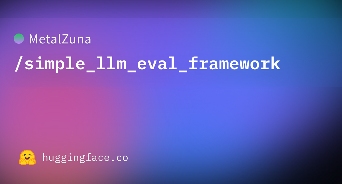 Metalzuna Simple Llm Eval Framework At Main