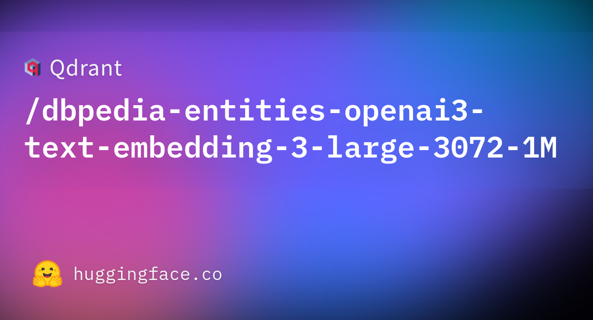 Qdrant dbpedia entities openai3 text embedding 3 large 3072 1m