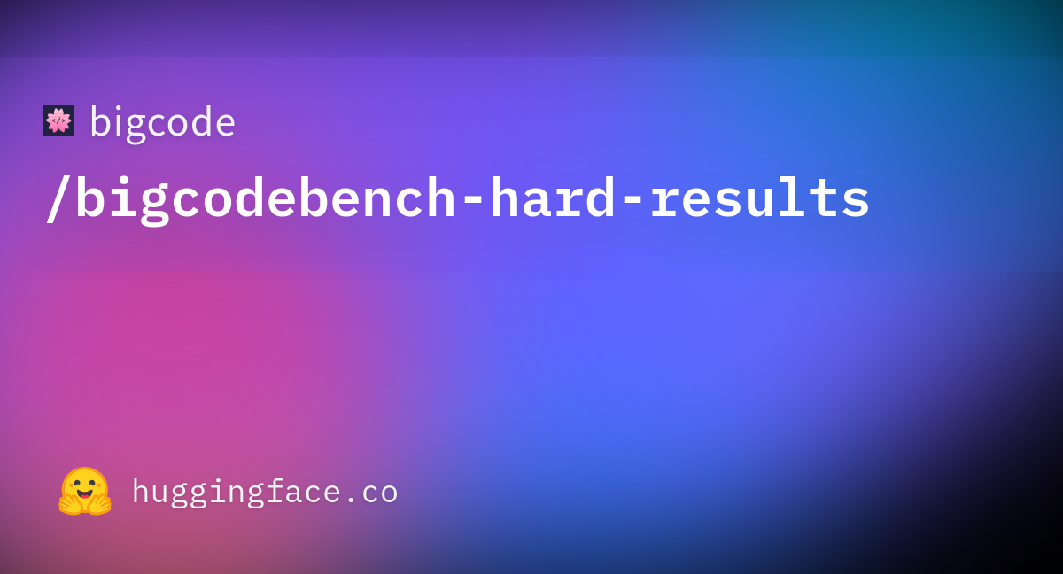 bigcode/bigcodebench-hard-results · Datasets at Hugging Face