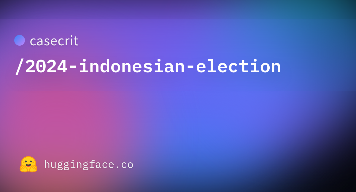 Casecrit2024 Indonesian Election · Datasets At Hugging Face