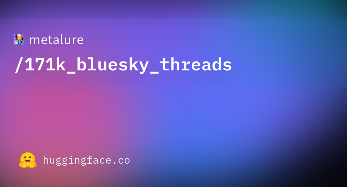 Metalure K Bluesky Threads Datasets At Hugging Face