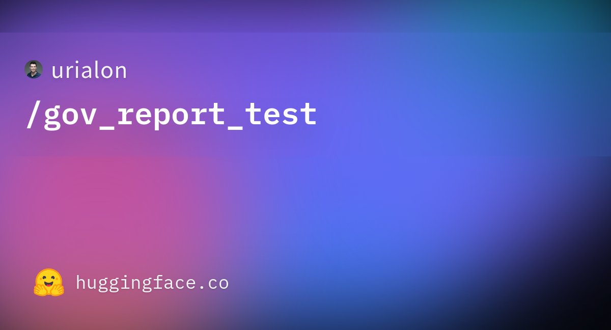 gov report test
