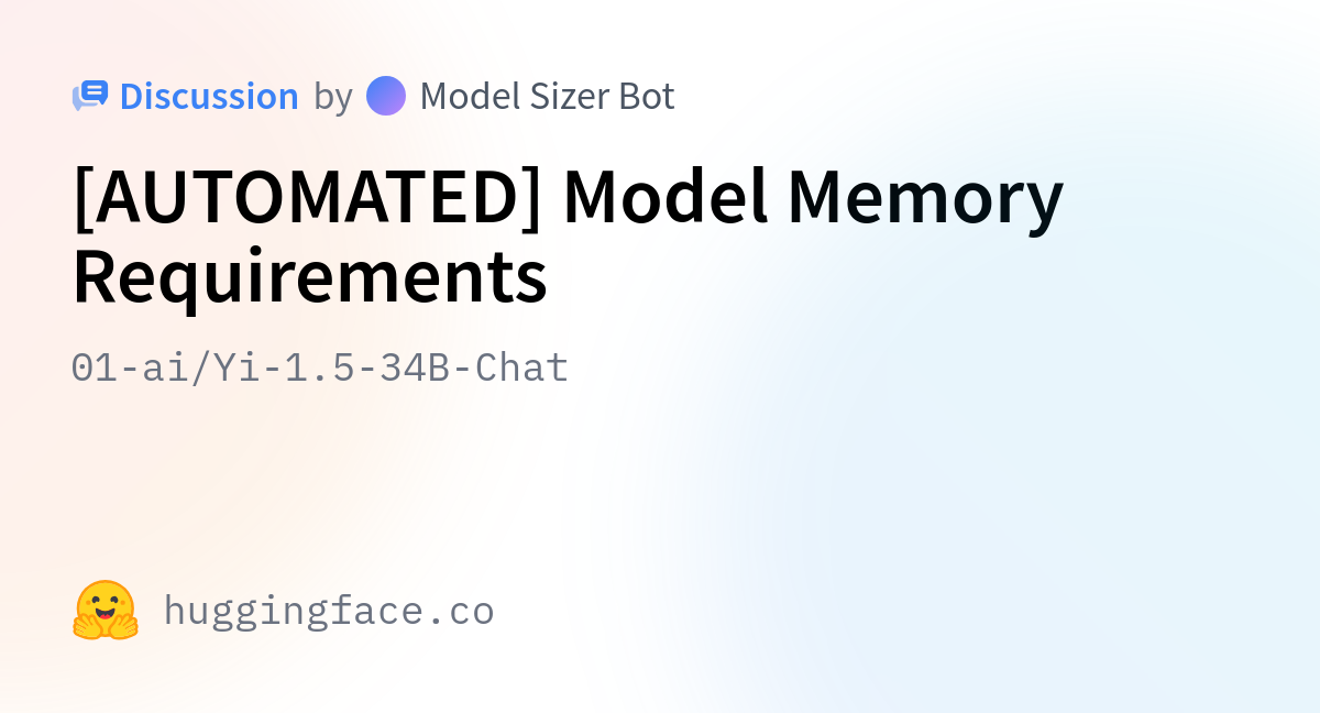 01-ai/Yi-1.5-34B-Chat · [AUTOMATED] Model Memory Requirements