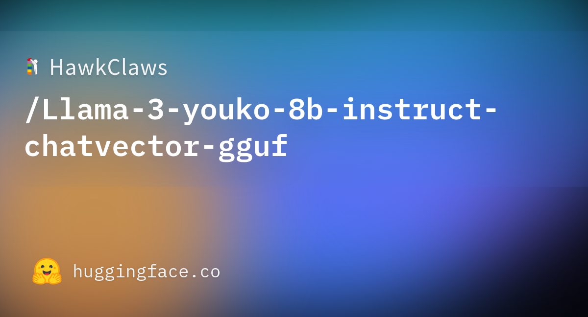 HawkClaws/Llama-3-youko-8b-instruct-chatvector-gguf · Hugging Face