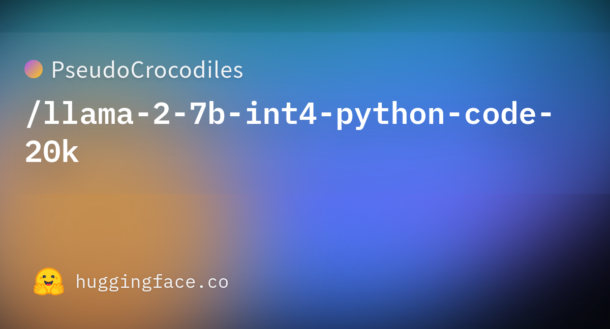 PseudoCrocodiles/llama-2-7b-int4-python-code-20k At Main