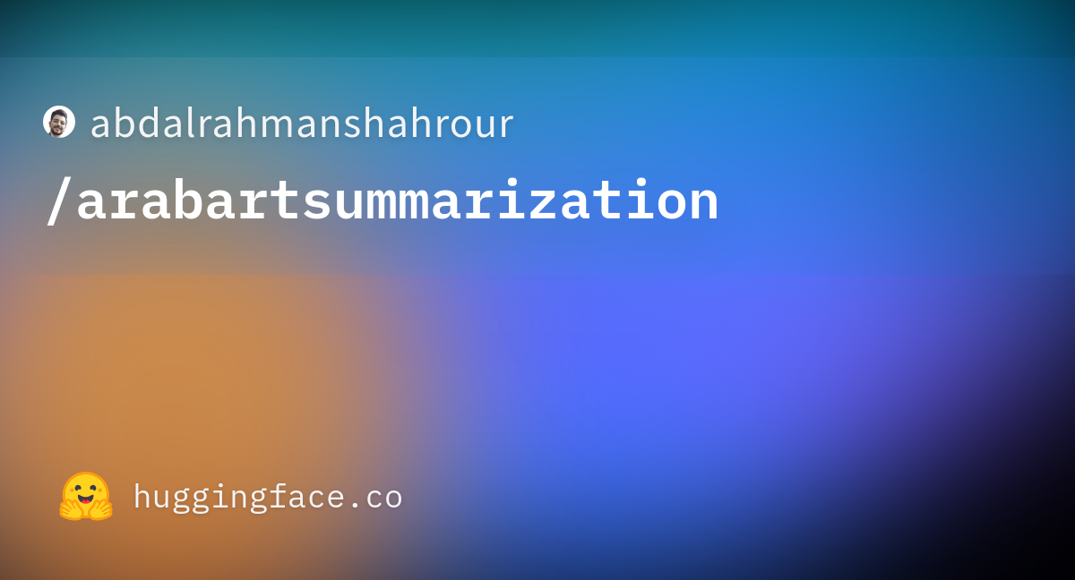 Abdalrahmanshahrour arabartsummarization hugging face