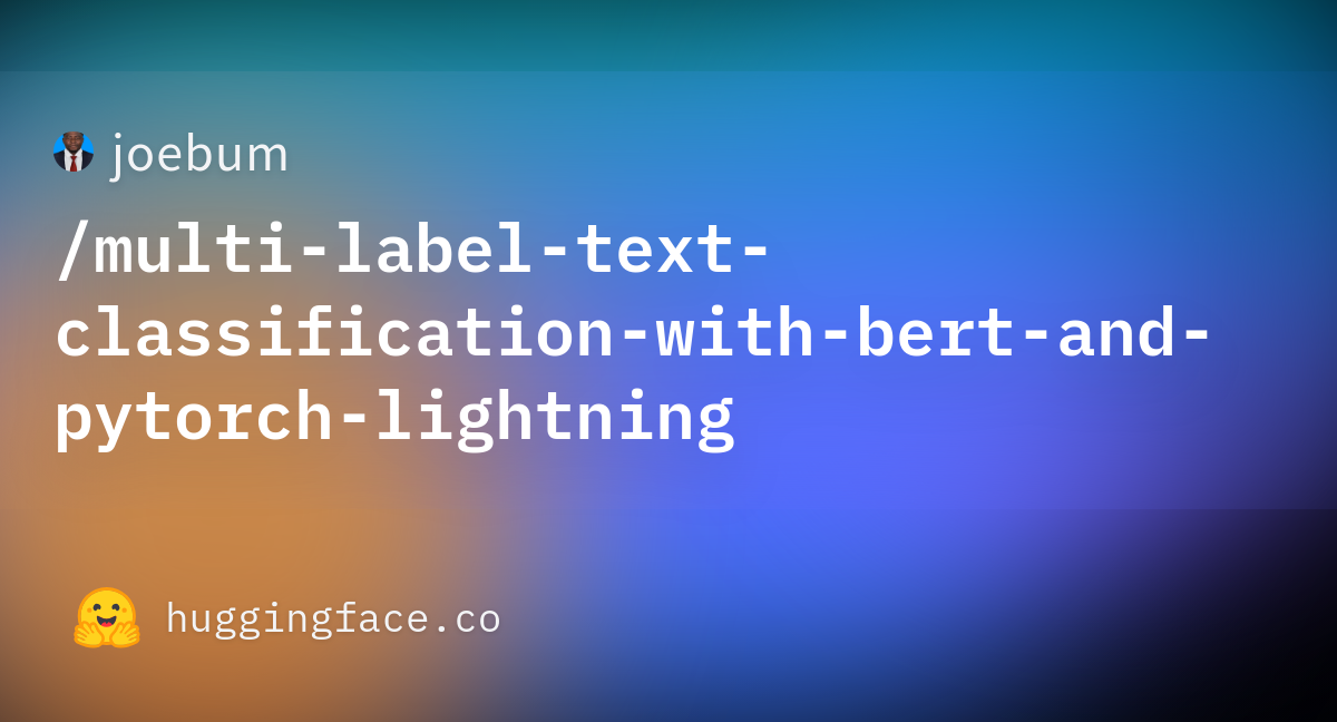 Joebum Multi Label Text Classification With Bert And Pytorch Lightning