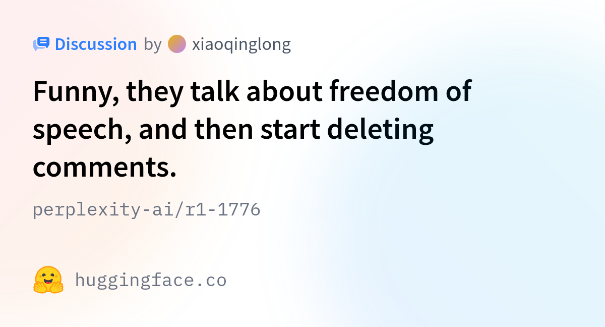Perplexity Ai R1 1776 Funny They Talk About Freedom Of Speech And Perplexity Ai R1 1776 Funny They Talk About Freedom Of Speech And