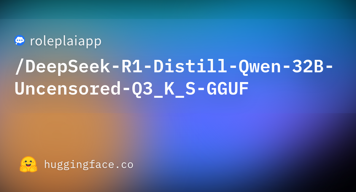 Roleplaiapp deepseek r1 distill qwen 32b uncensored q3 k s gguf at main