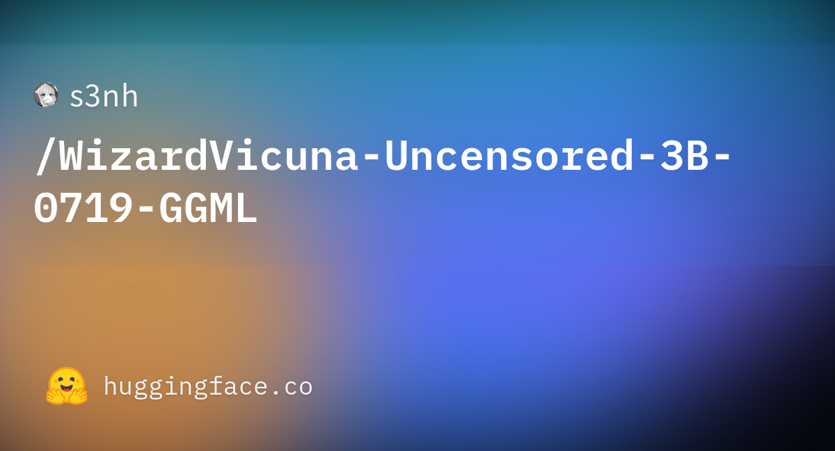 S Nh Wizardvicuna Uncensored B Ggml Hugging Face