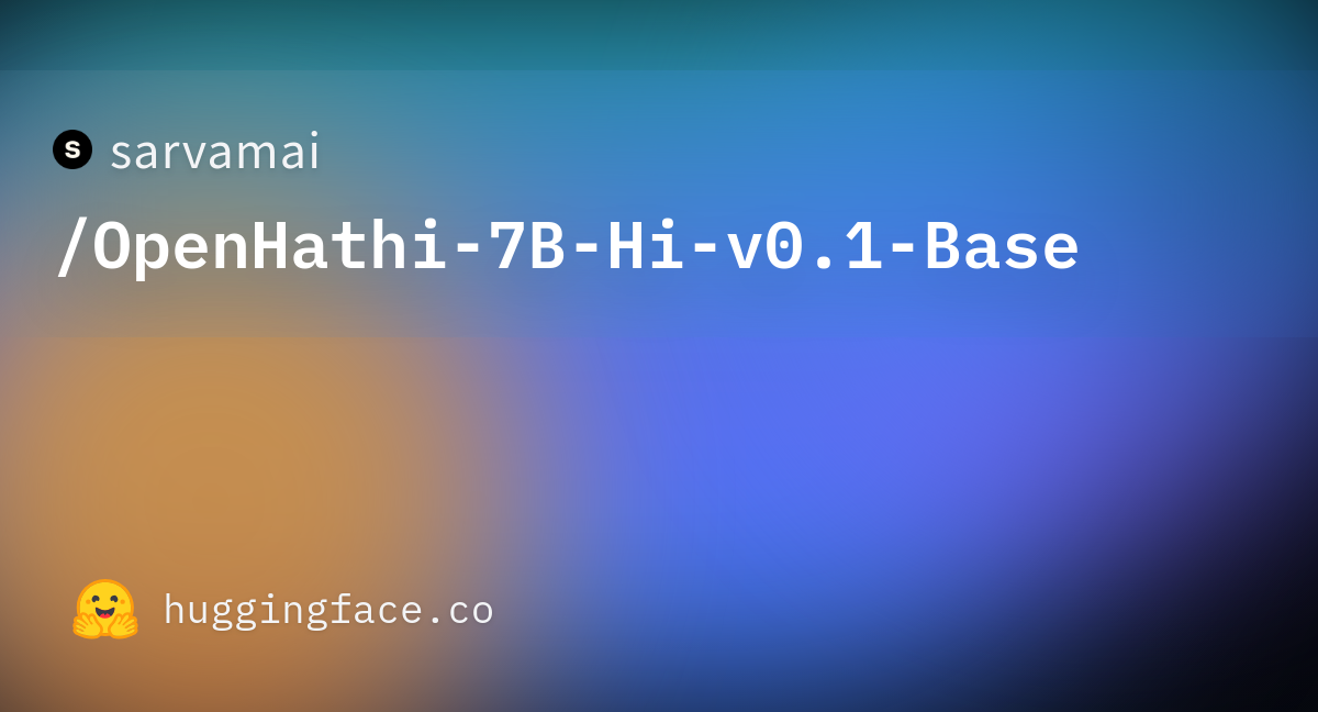 Sarvamai/OpenHathi-7B-Hi-v0.1-Base At Main