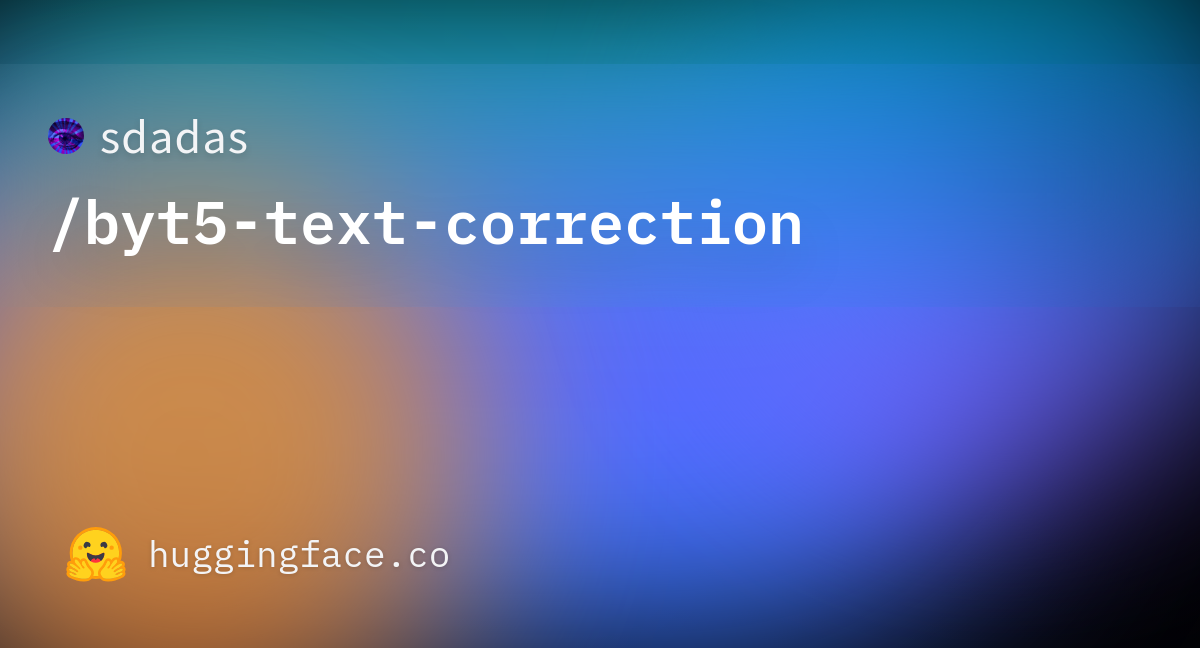 Sdadas byt5 text correction hugging face