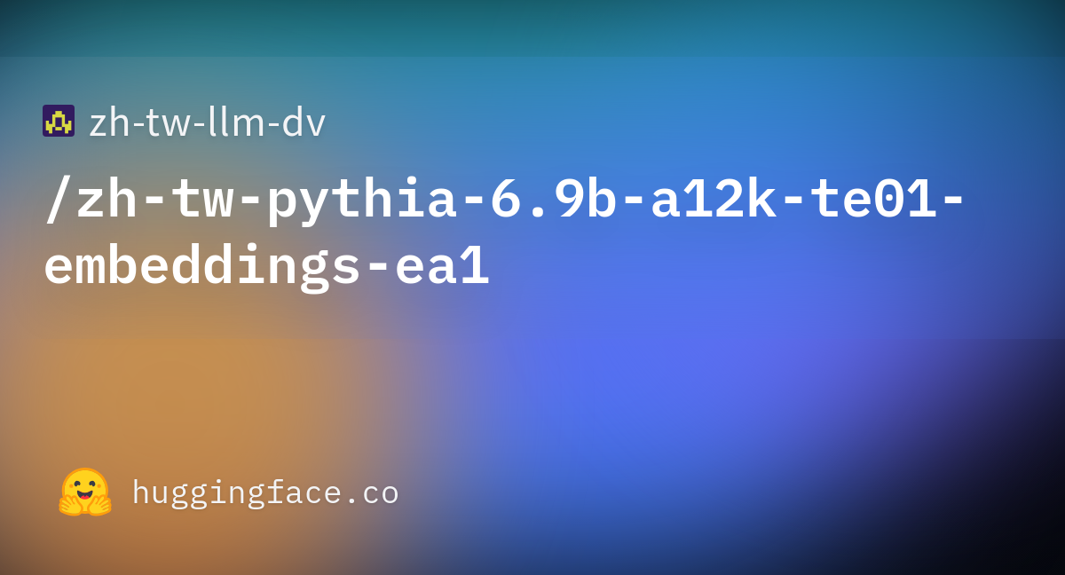 Zh-tw-llm-dv/zh-tw-pythia-6.9b-a12k-te01-embeddings-ea1 · Hugging Face