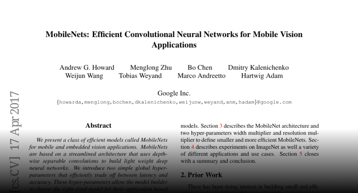 Paper page mobilenets efficient convolutional neural networks for