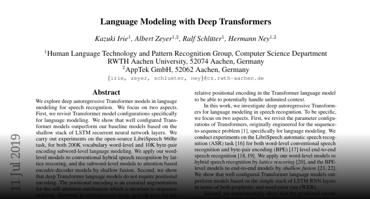 Paper page language modeling with deep transformers