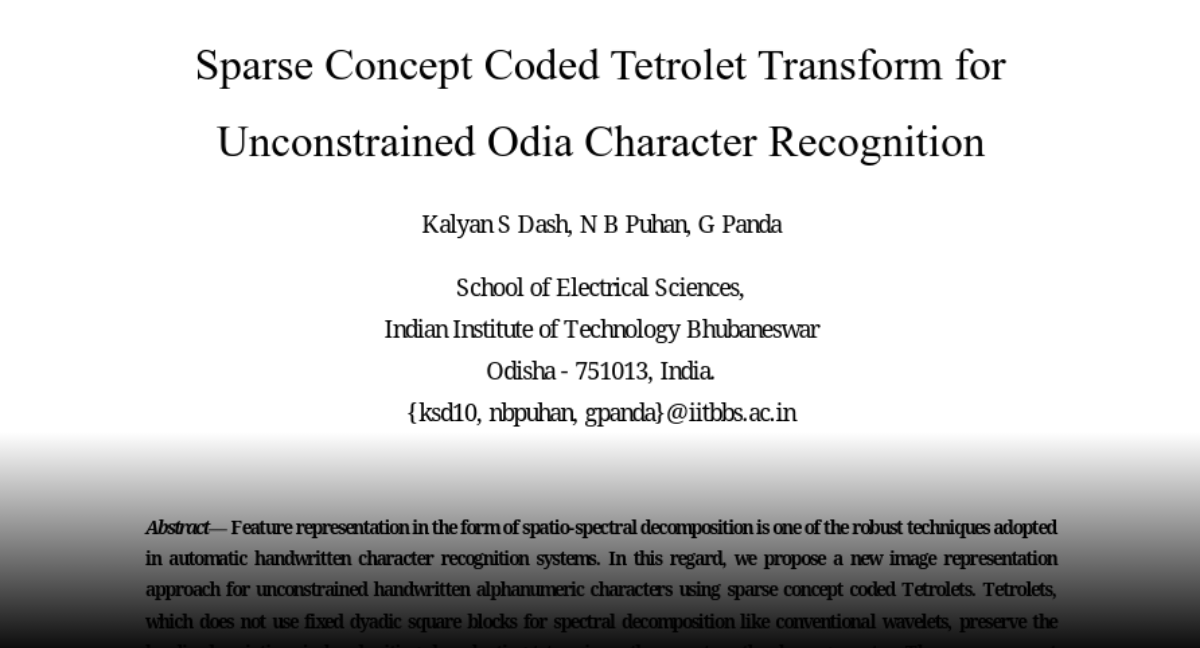 Paper page sparse concept coded tetrolet transform for unconstrained