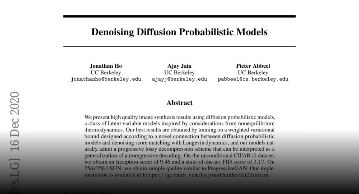 Paper Page - Denoising Diffusion Probabilistic Models