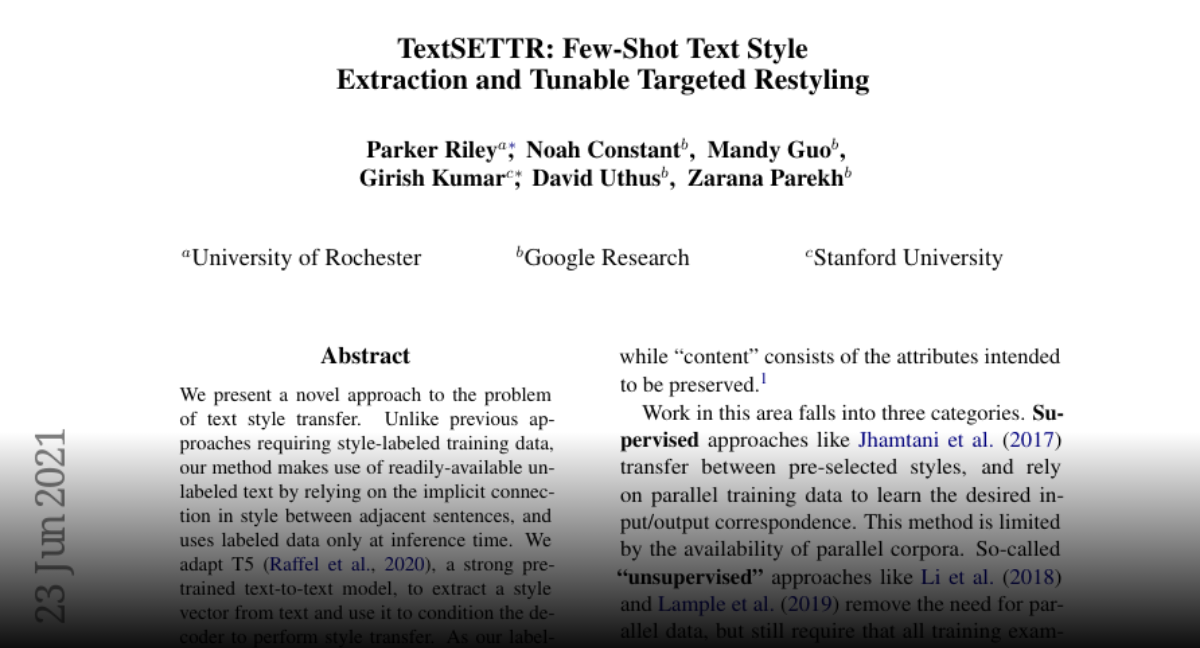 Paper page TextSETTR FewShot Text Style Extraction and Tunable