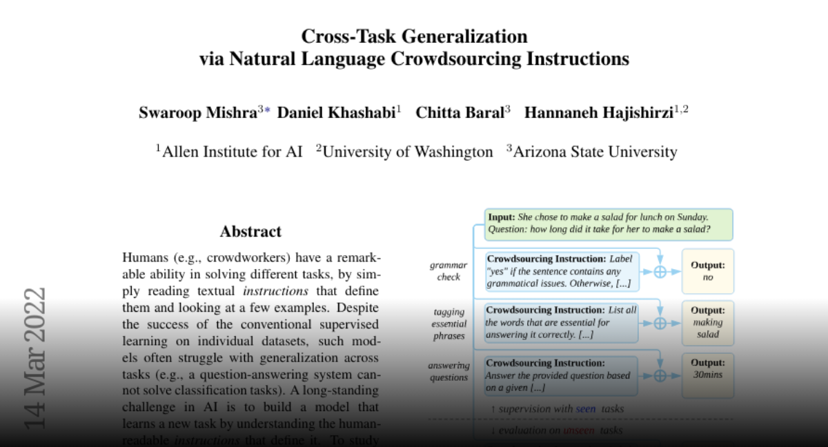 Cross-Task Generalization via Natural Language Crowdsourcing