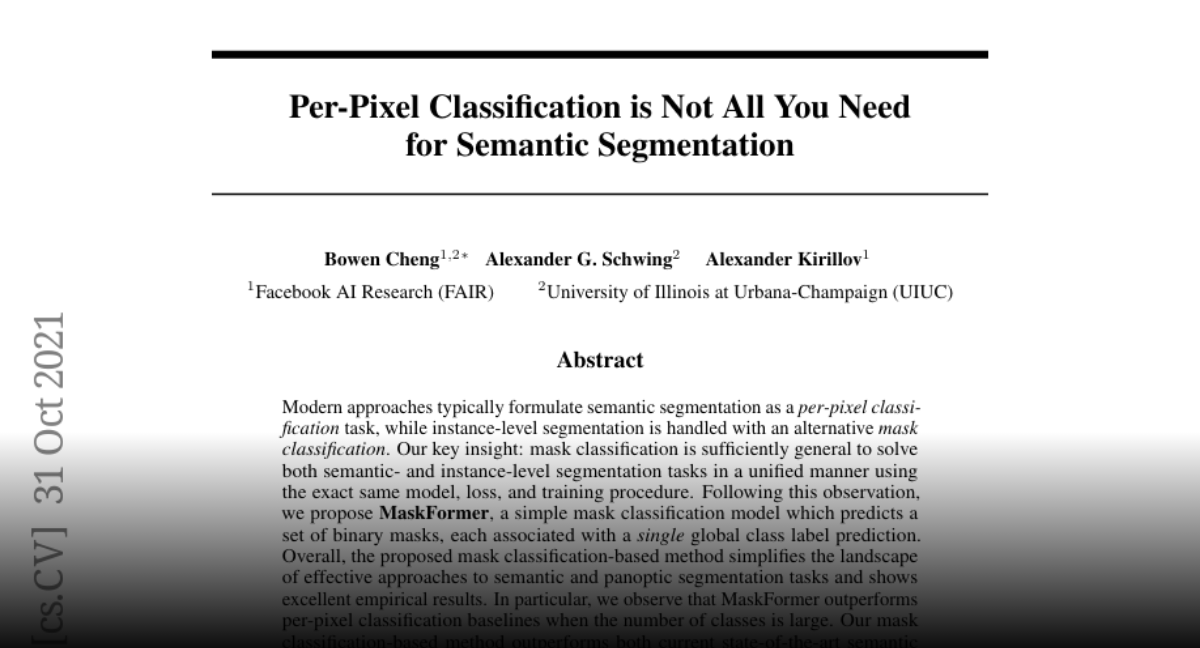 Paper Page - Per-Pixel Classification Is Not All You Need For Semantic ...