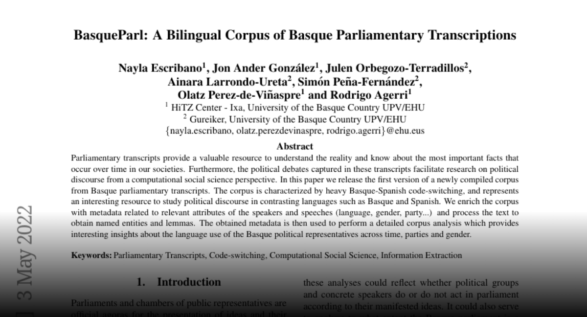 Paper page - BasqueParl: A Bilingual Corpus of Basque Parliamentary ...