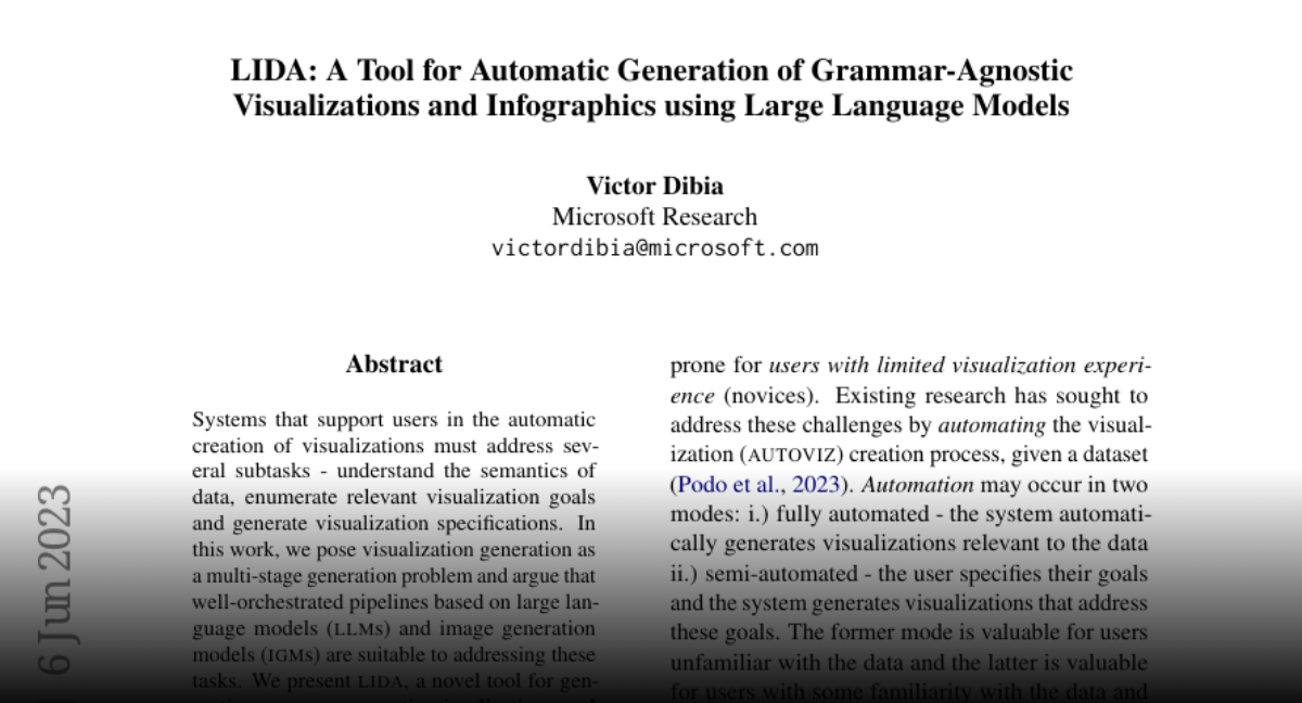 Paper Page Lida A Tool For Automatic Generation Of Grammar Agnostic Visualizations And