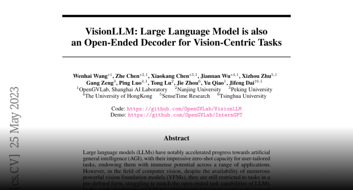 Paper page visionllm large language model is also an open ended