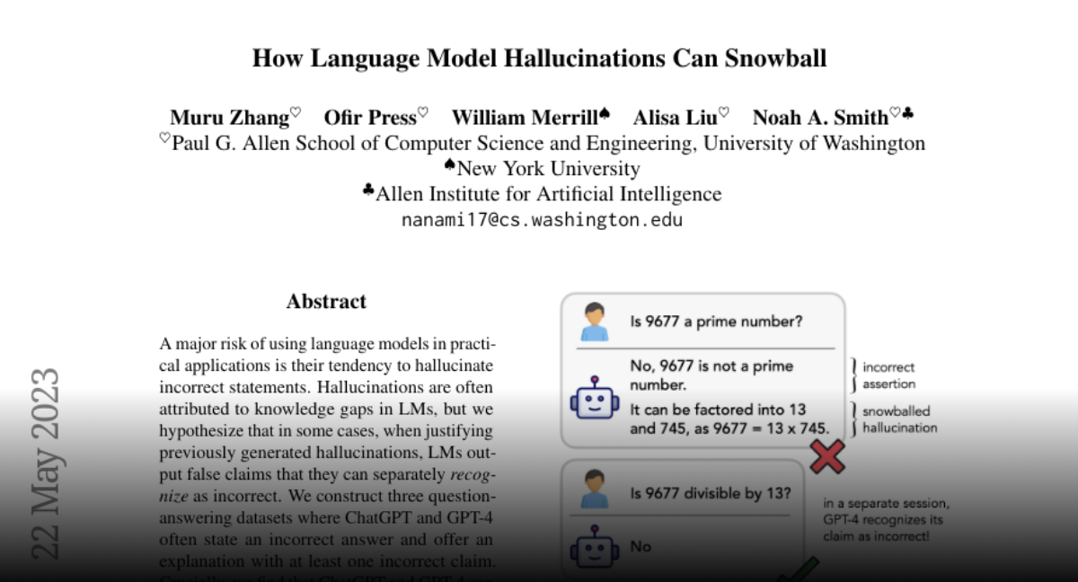 Paper page how language model hallucinations can snowball