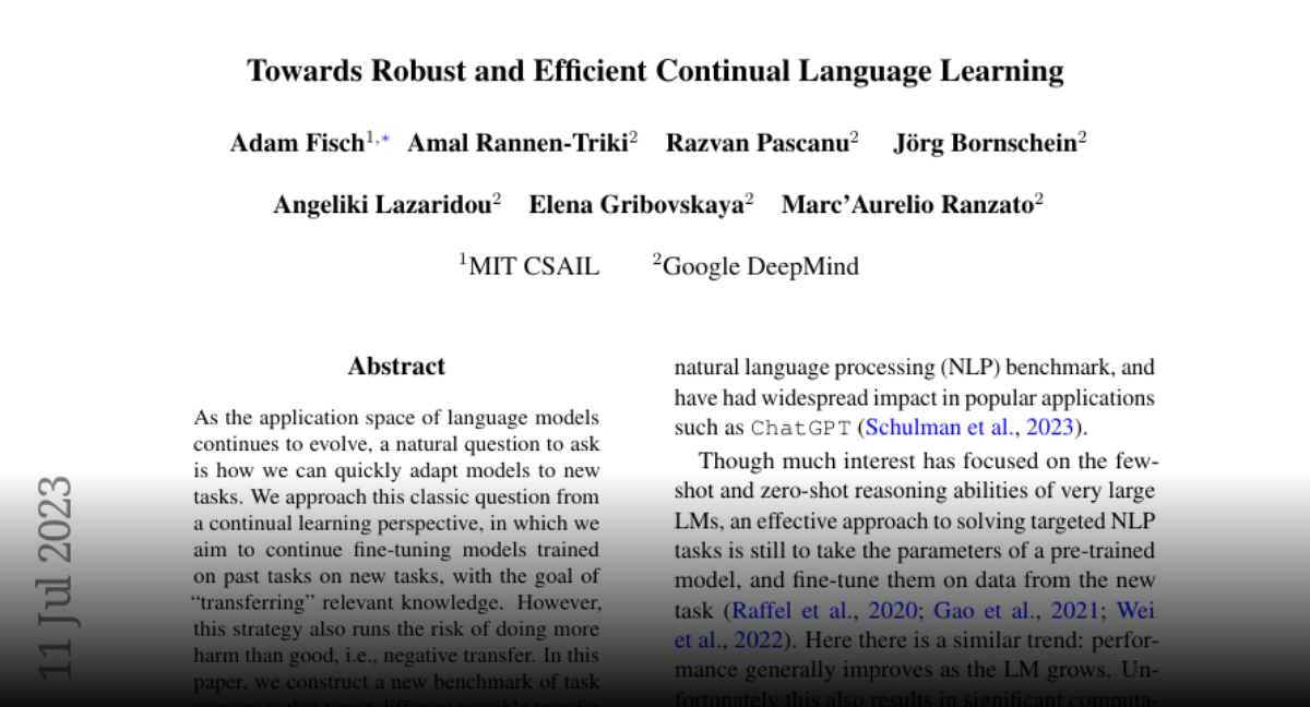 paper-page-towards-robust-and-efficient-continual-language-learning