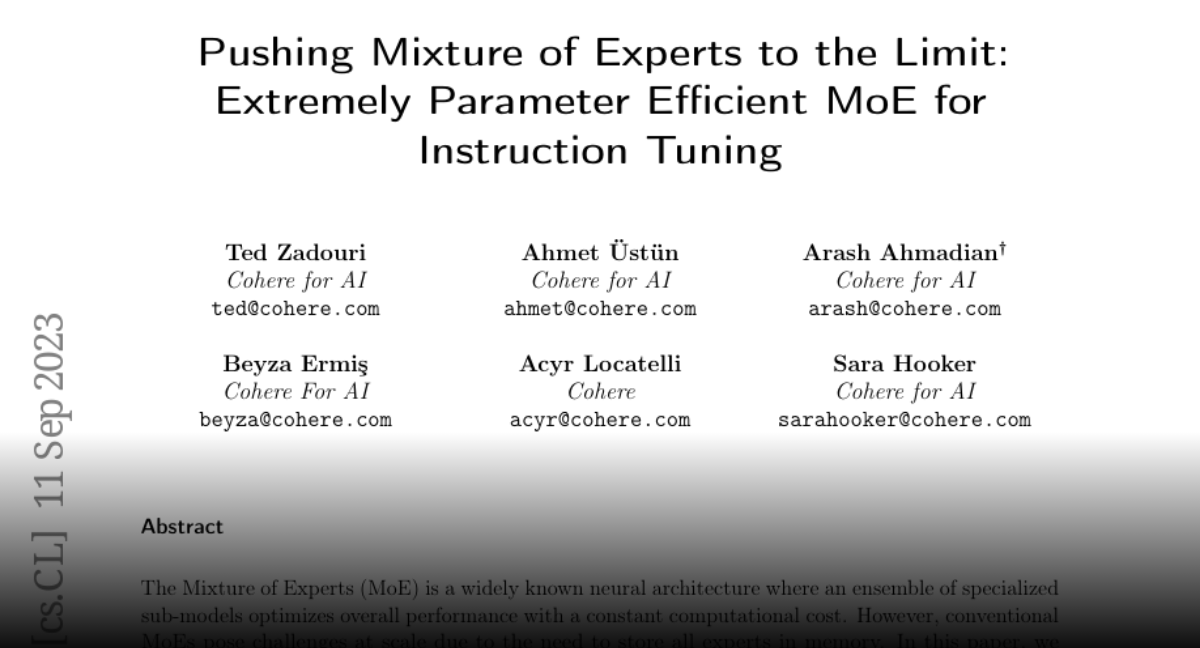 Paper page - Pushing Mixture of Experts to the Limit: Extremely ...