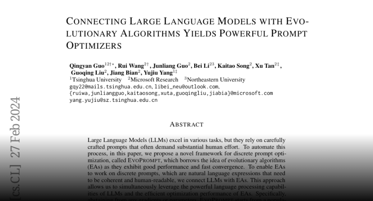 Paper Page - Connecting Large Language Models With Evolutionary ...