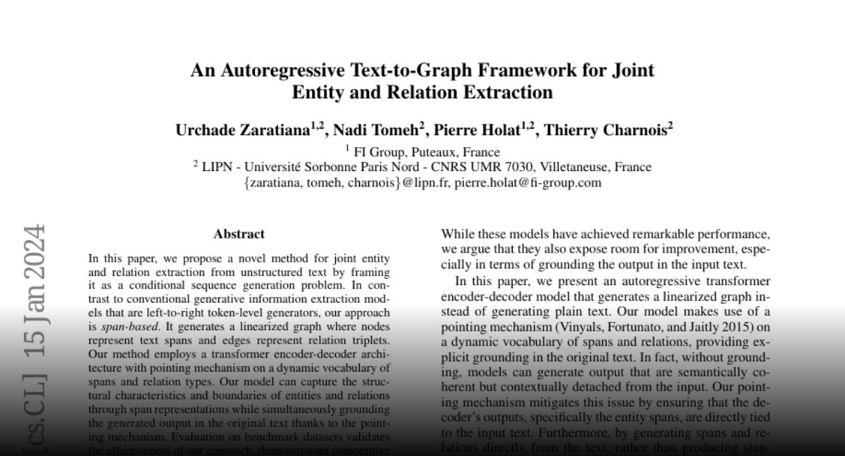 Paper page an autoregressive text to graph framework for joint entity