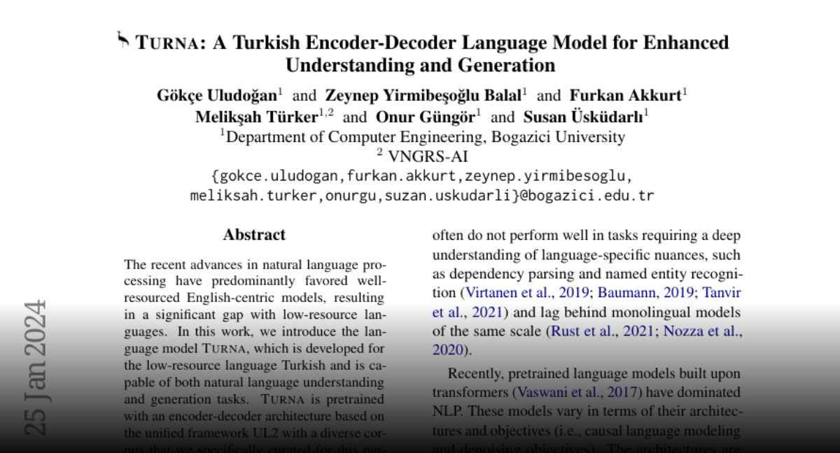 Paper page - TURNA: A Turkish Encoder-Decoder Language Model for ...