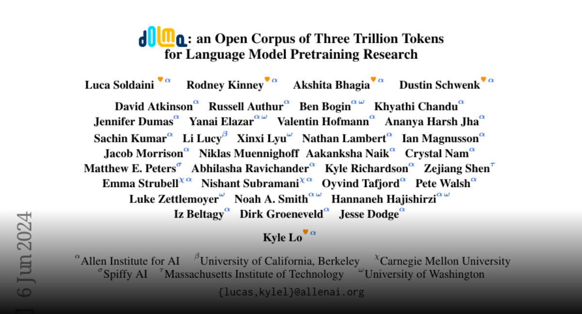 Paper Page - Dolma: An Open Corpus Of Three Trillion Tokens For ...