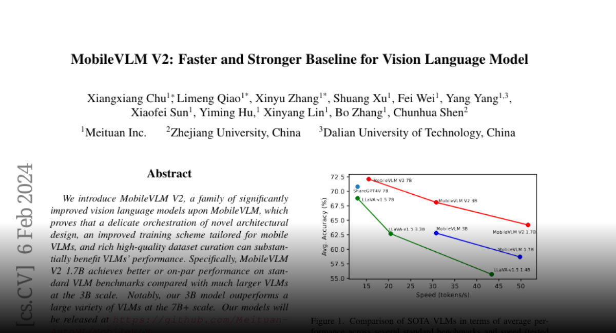 Paper page - MobileVLM V2: Faster and Stronger Baseline for Vision ...