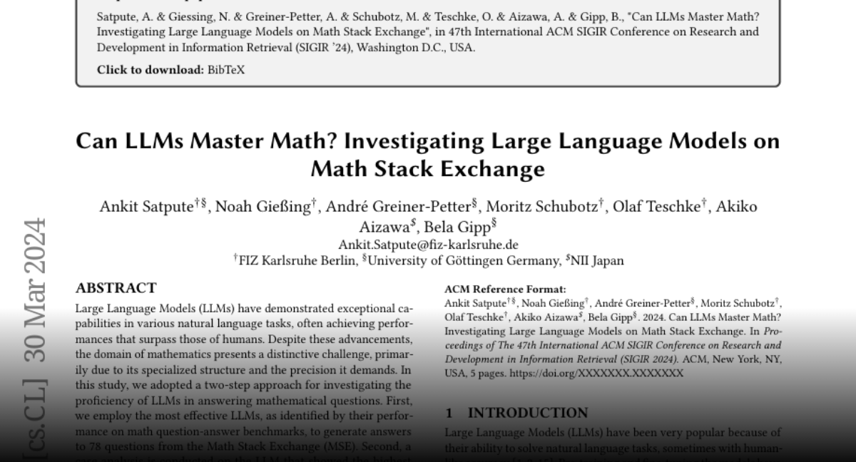 Paper page - Can LLMs Master Math? Investigating Large Language Models ...