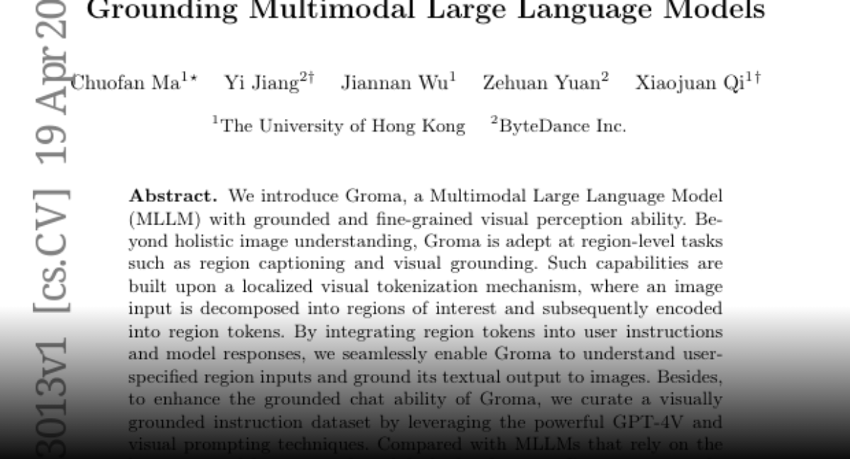 Paper page - Groma: Localized Visual Tokenization for Grounding ...