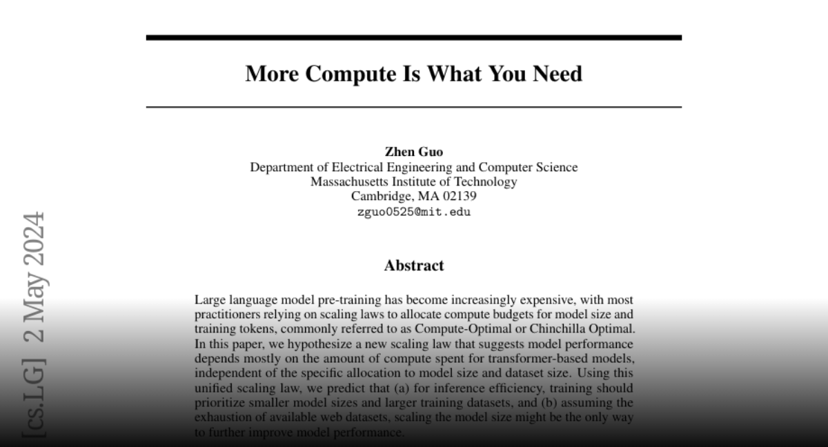 Paper page - More Compute Is What You Need