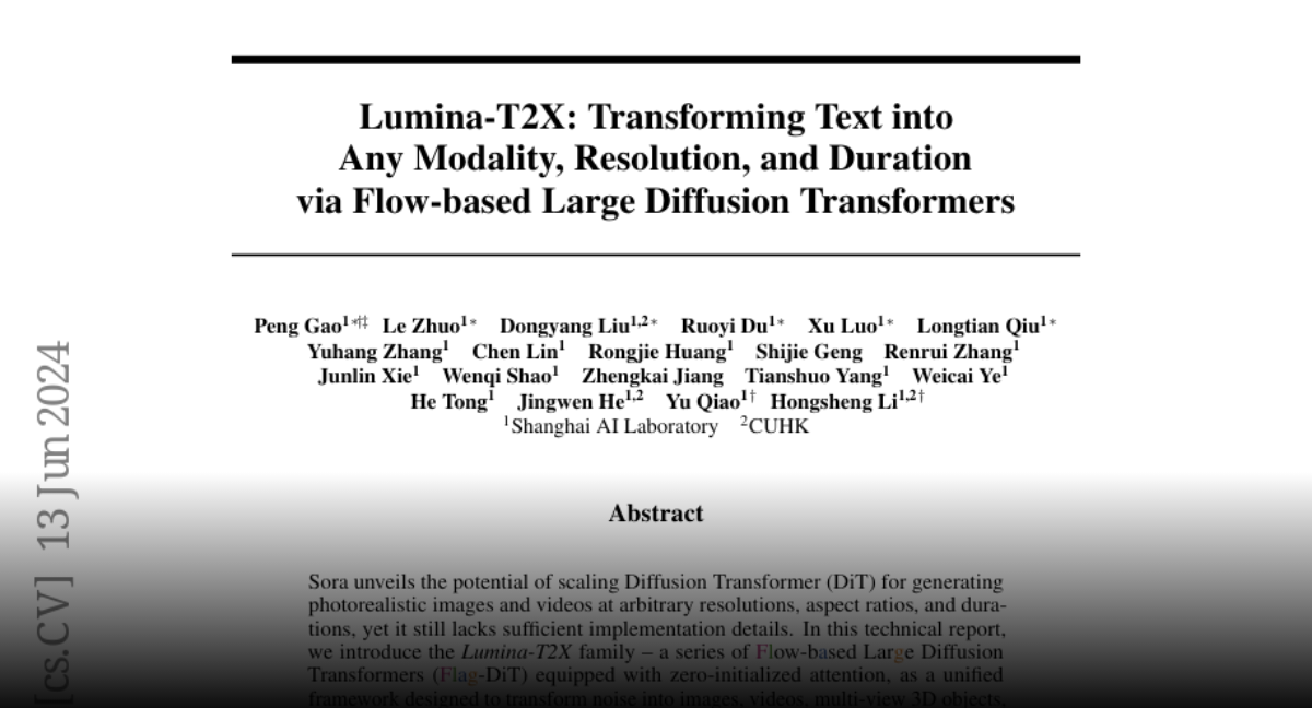 Paper page - Lumina-T2X: Transforming Text into Any Modality ...