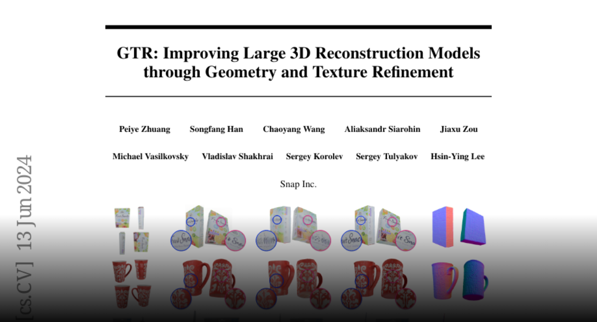 Paper page - GTR: Improving Large 3D Reconstruction Models through ...